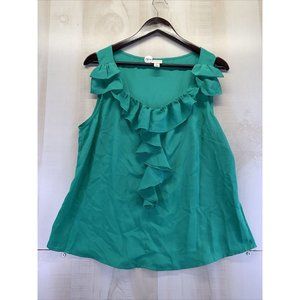 Merona Ruffle Front Chiffon Style Womens Tank Blouse Top Sz L NWT-7614